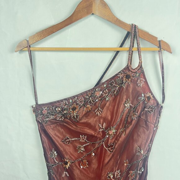 Vintage Scala 100% Silk Beaded Assymetrical Dress Large - Picture 2 of 6